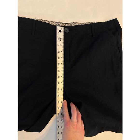 Caffe Marrakesh Black Flat Front Bermuda Casual Summer Stretch Shorts Size 16 - Picture 7 of 9